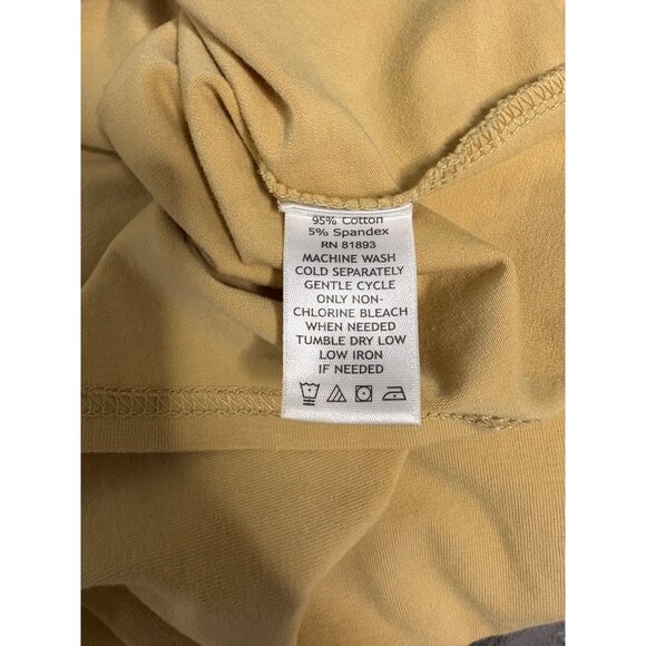 D&Co Size 1X Beige V Neck Top Leopard Animal Print Trim 3/4 Sleeves Stretch - Picture 5 of 8